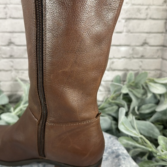 Crown Vintage Aubrie Leather Cognac Round Toe 16.5” Tall Dress Boots WMS 6M✨VGUC - Picture 14 of 16